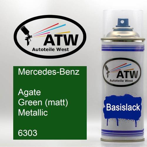 Mercedes-Benz, Agate Green (matt) Metallic, 6303: 400ml Sprühdose, von ATW Autoteile West.